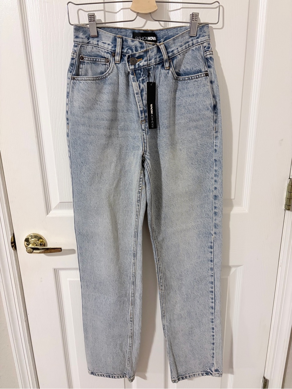 Fashion Nova Light Blue Wash Jeans with Black Tag